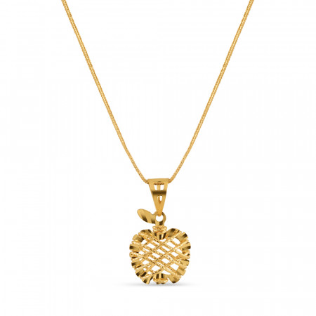 22ct Gold Apple Shape Jali Pendant | Glow collection