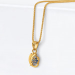 22ct Gold Fancy Pendant with Blue CZ Stone 22ct Gold Fancy Pendant with Blue CZ Stone