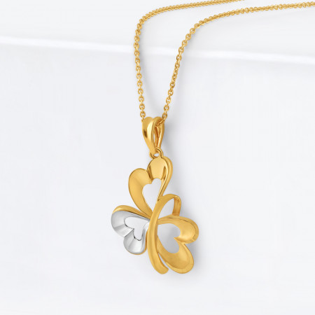 22ct Gold Floral Design Pendant | Rhodium Finish