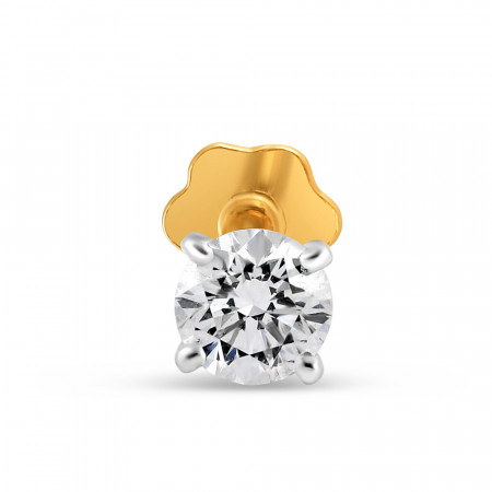 18ct Yellow Gold 0.12ct Diamond Nosepin with Screw for Women