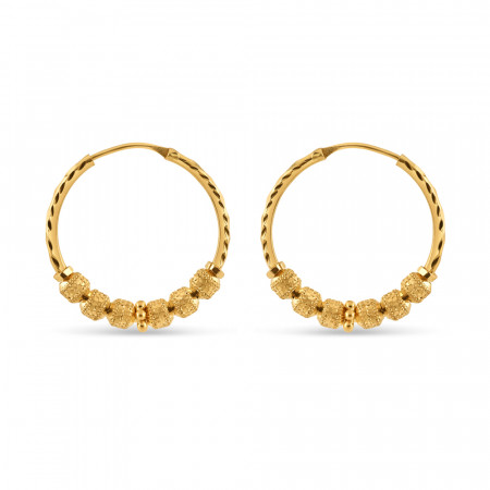 22ct Gold Beaded Hoop Earring