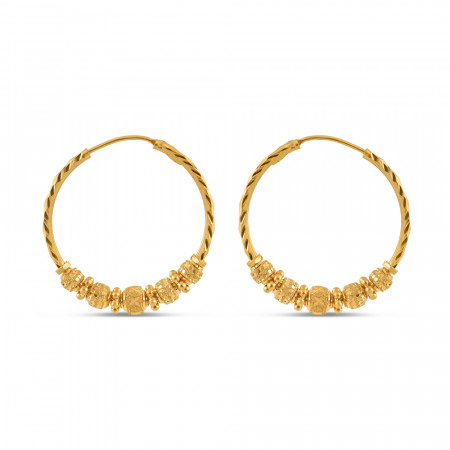 22ct Gold Bali Hoop Earring