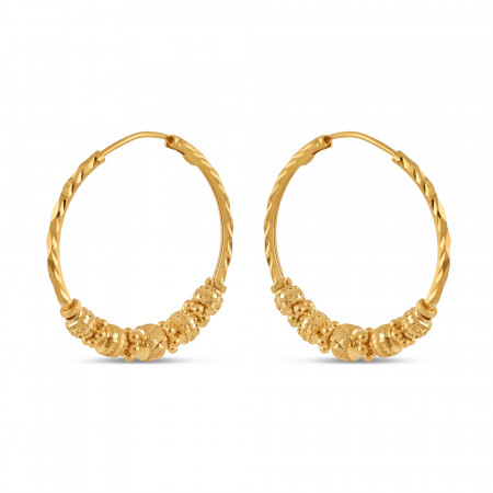 22ct Gold Bali Hoop Earring