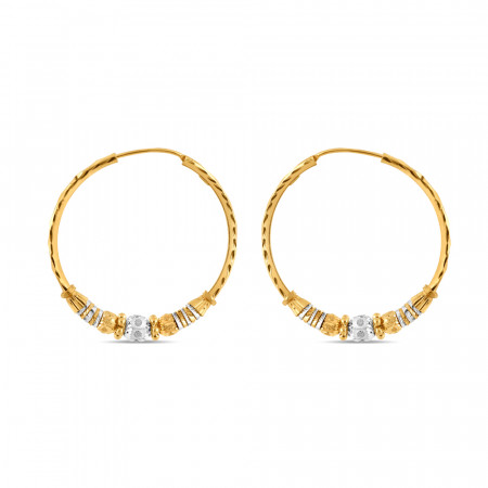 22ct Gold Designer Hoop Earring