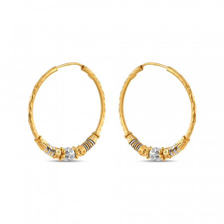 22ct Gold Designer Hoop Earring