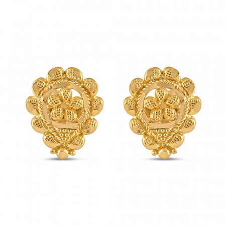 22ct Gold Filigree Stud Earring | Jali Collections