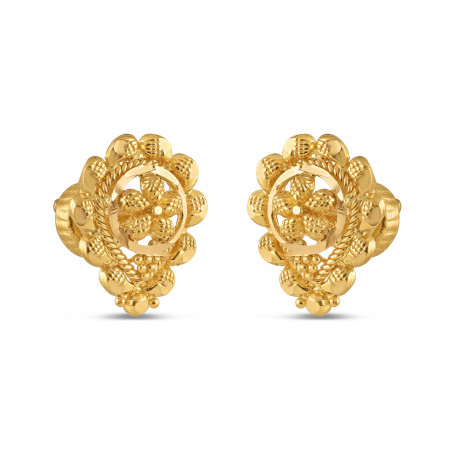 22ct Gold Filigree Stud Earring | Jali Collections