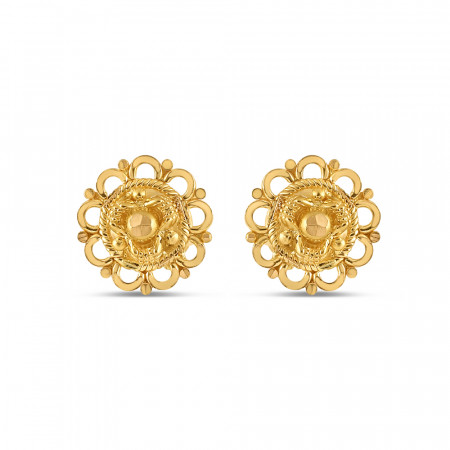 Round Shaped Gold Stud | Jali Collections