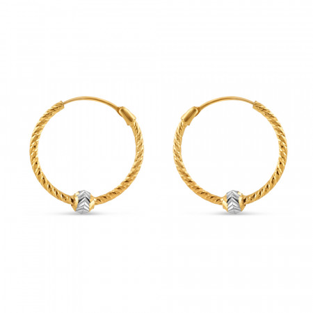 22ct Gold Diamond Cut Bali Earring