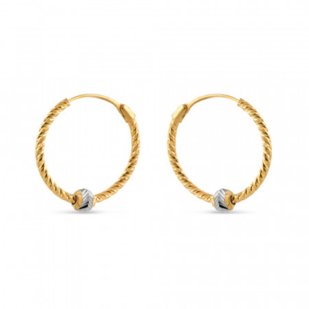 22ct Gold Diamond Cut Bali Earring