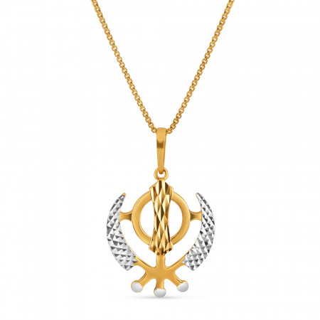 22ct Gold Khanda Sikh Religious Pendant
