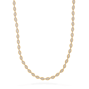 22ct Gold Fancy Short Necklace | Rhodium Finish