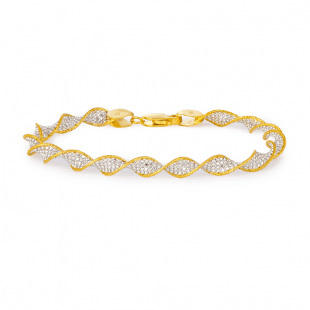 22ct Gold Twisted Ladies Bracelet | 7 Inches