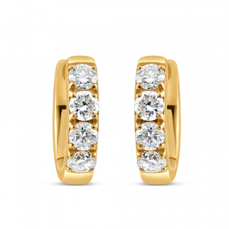 18ct Yellow Gold Diamond Hoop Earrings