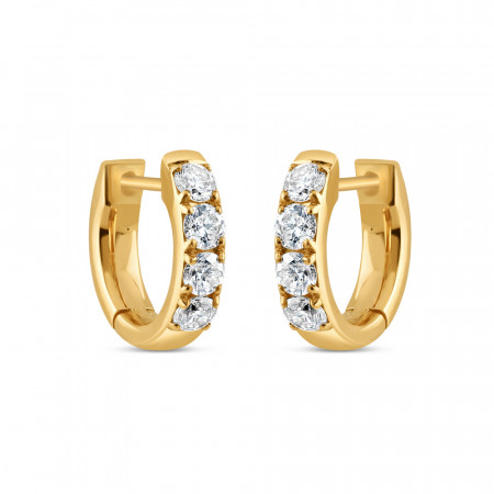 18ct Yellow Gold Diamond Hoop Earrings