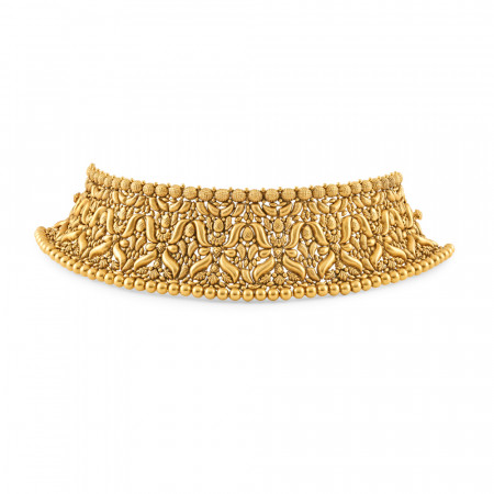 22 carat Gold Necklace | Antique Matte Finish | Rosettes Collection