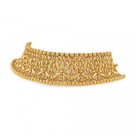 22 carat Gold Necklace | Antique Matte Finish | Rosettes Collection