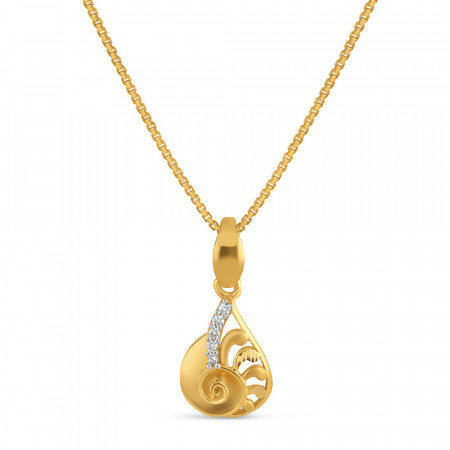 22ct Gold Single CZ Stone Pendant