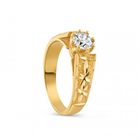 22ct Gold Ladies Ring with CZ Stone | 5mm | L Size