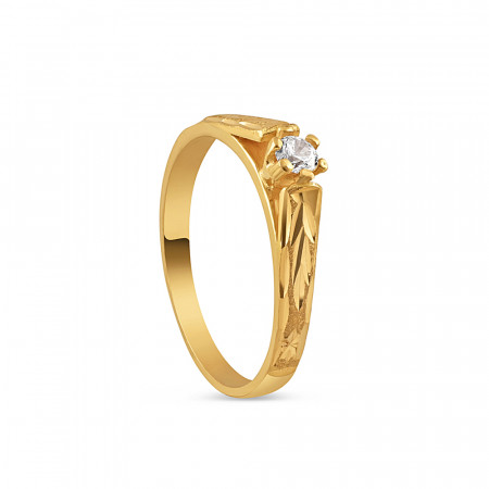 22ct Gold CZ Ladies Ring | N Size | 3mm