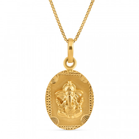 22ct Gold Two in One Ganesh and OM Pendant | 19 mm