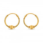 22ct Gold Hoop Fancy Diamond Cut Bali 22ct Gold Hoop Fancy Diamond Cut Bali