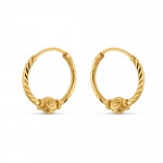 22ct Gold Hoop Fancy Diamond Cut Bali 22ct Gold Hoop Fancy Diamond Cut Bali