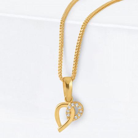 22ct Gold Fancy Ladies Pendant | With CZ Stone