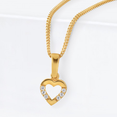 22ct Gold Fancy CZ Stone Heart Pendant