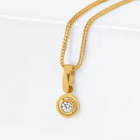 22ct Gold Round Shaped Pendant | with CZ Stone