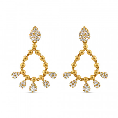 22ct Gold Polki Stone Earring | 24 mm