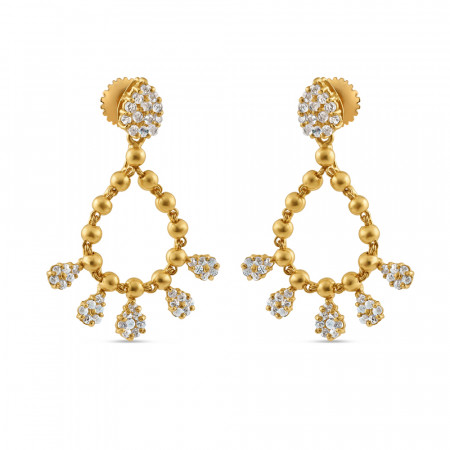22ct Gold Polki Stone Earring | 24 mm