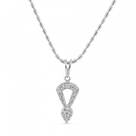 18ct White Gold Fancy Pendant with Diamond