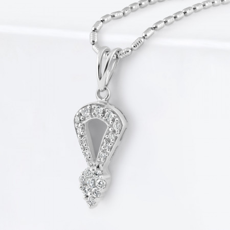 18ct White Gold Fancy Pendant with Diamond