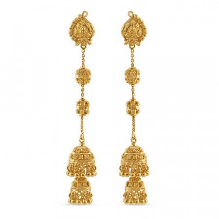 22ct Gold Jhumkha Earring | Jali Filigree Collection