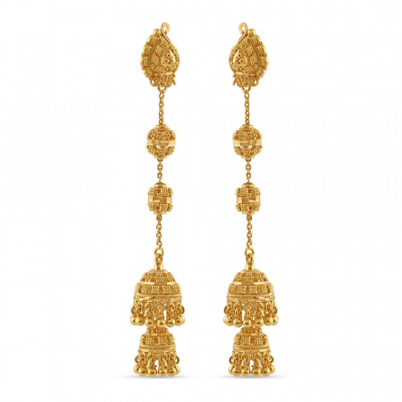 22ct Gold Jhumkha Earring | Jali Filigree Collection