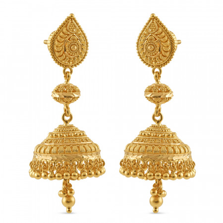 22ct Gold Jhumkha Earring For Ladies | Jali Filigree Collection