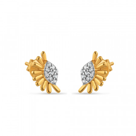 22ct Gold Fancy CZ Stud Earring for Ladies | 6mm