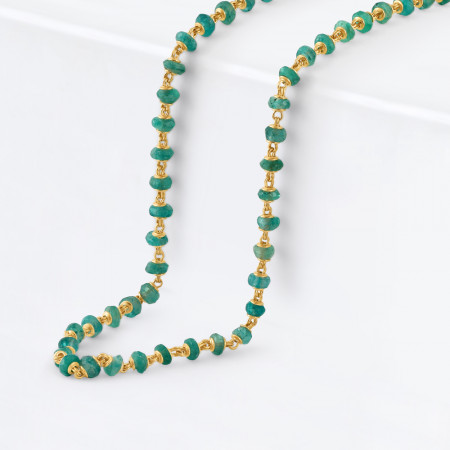 22ct Gold Natural Emerald Necklace for Ladies | 18 Inches