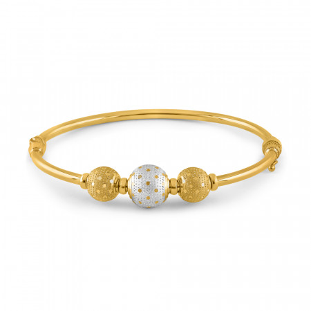 22ct Gold Ladies Bangle With Rhodium | 2.2 Size