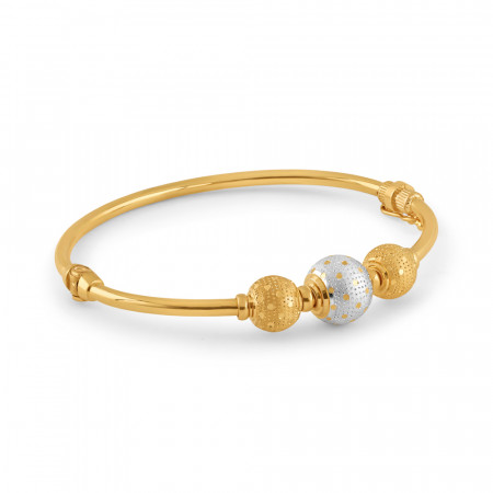 22ct Gold Ladies Bangle With Rhodium | 2.2 Size