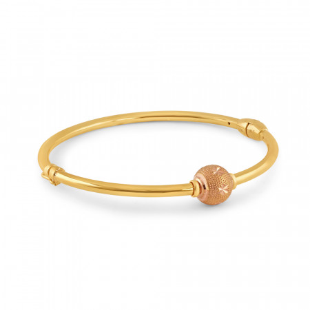 22ct Gold Beautiful Bangle with Rose Gold | 2.4 Size | Glow collection