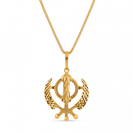 22ct Gold Khanda Pendant | 1.3 Inches