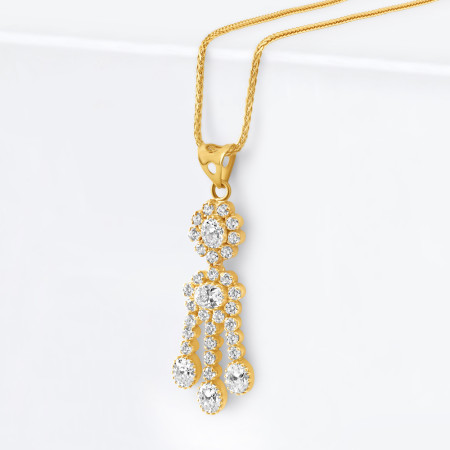 22ct Gold Fancy Ladies CZ Stone Pendant