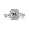 Double Halo Engagement Ring in Platinum