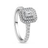 Double Halo Engagement Ring in Platinum
