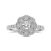 Platinum Floral Shaped Ring with Diamond