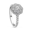 Platinum Floral Shaped Ring with Diamond
