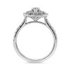Platinum Floral Shaped Ring with Diamond
