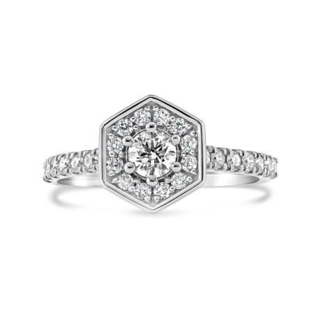 Platinum Engagement Ring with Diamonds